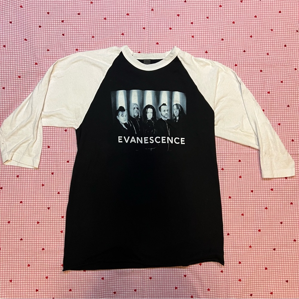 Tultex Black and White Raglan Tee